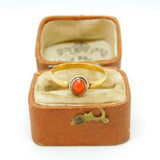 Georgian 18ct Gold Coral Set Inscribed Posy Ring Antique c1780 London