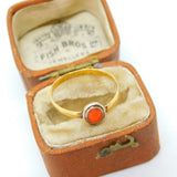 Georgian 18ct Gold Coral Set Inscribed Posy Ring Antique c1780 London