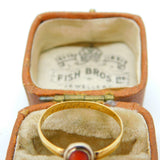 Georgian 18ct Gold Coral Set Inscribed Posy Ring Antique c1780 London