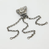Antique Egyptian Pharaoh Form White Metal Sewing Chatelaine Antique c1920 Deco