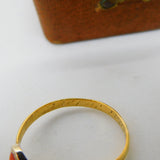 Georgian 18ct Gold Coral Set Inscribed Posy Ring Antique c1780 London