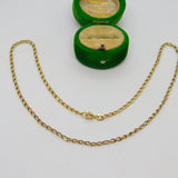 9ct Yellow Gold Essential Cable Link Chain Necklace Vintage c1970 38cm Length