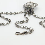 Antique Egyptian Pharaoh Form White Metal Sewing Chatelaine Antique c1920 Deco