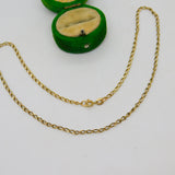 9ct Yellow Gold Essential Cable Link Chain Necklace Vintage c1970 38cm Length