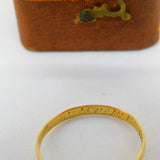 Georgian 18ct Gold Coral Set Inscribed Posy Ring Antique c1780 London