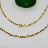 9ct Yellow Gold Essential Cable Link Chain Necklace Vintage c1970 38cm Length