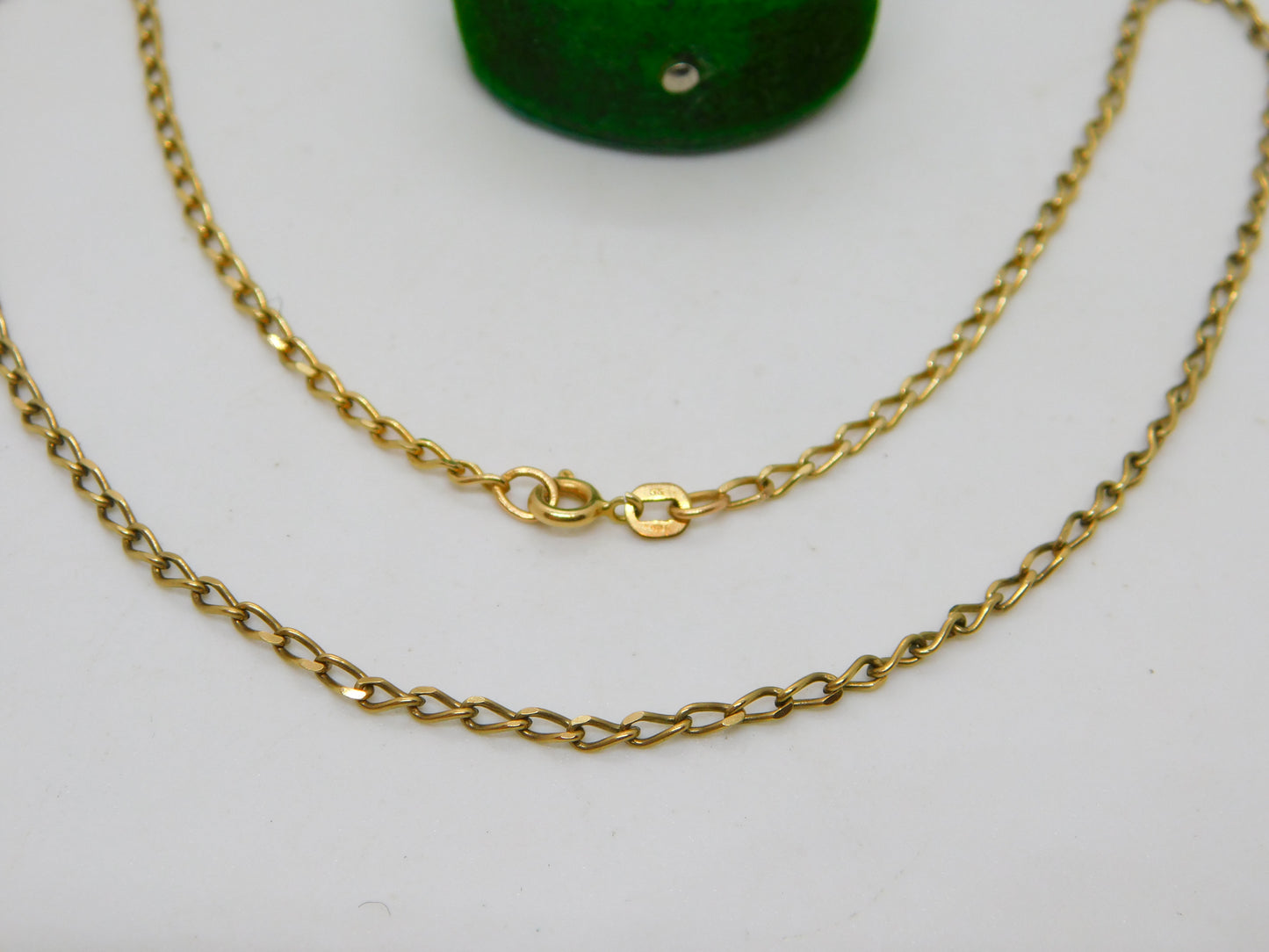 9ct Yellow Gold Essential Cable Link Chain Necklace Vintage c1970 38cm Length