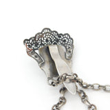 Antique Egyptian Pharaoh Form White Metal Sewing Chatelaine Antique c1920 Deco