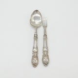 Victorian Sterling Silver Christening Spoon & Fork Antique 1851 Birmingham