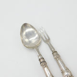Victorian Sterling Silver Christening Spoon & Fork Antique 1851 Birmingham