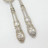 Victorian Sterling Silver Christening Spoon & Fork Antique 1851 Birmingham