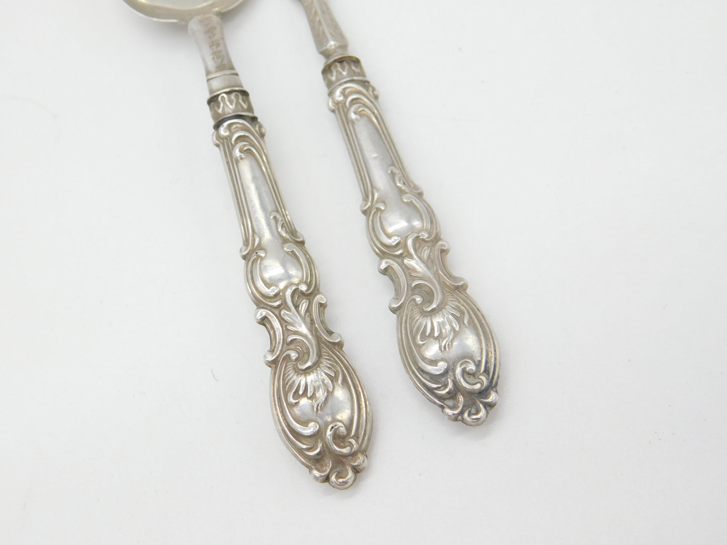 Victorian Sterling Silver Christening Spoon & Fork Antique 1851 Birmingham