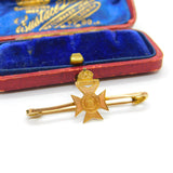 9ct Yellow Gold 2nd Boer War Sweetheart Bar Brooch Antique 1902 Edwardian