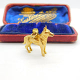 9ct Yellow Gold German Shepard Dog Charm Pendant 1986 Birmingham Vintage