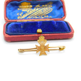 9ct Yellow Gold 2nd Boer War Sweetheart Bar Brooch Antique 1902 Edwardian