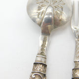 Victorian Sterling Silver Christening Spoon & Fork Antique 1851 Birmingham