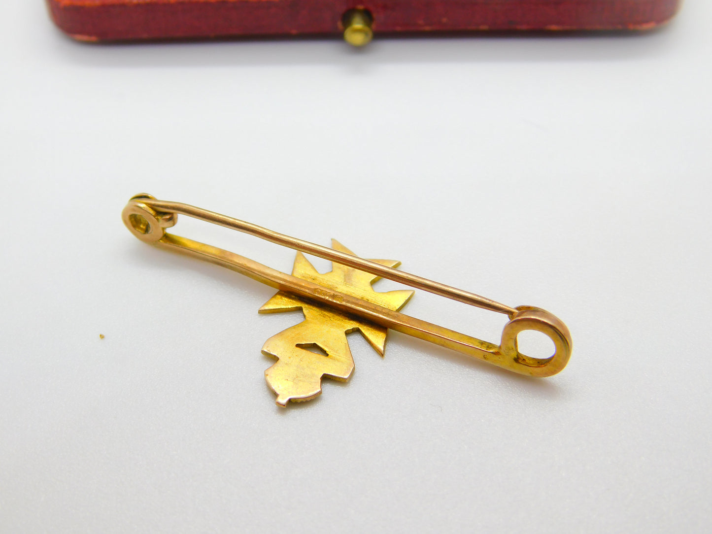 9ct Yellow Gold 2nd Boer War Sweetheart Bar Brooch Antique 1902 Edwardian