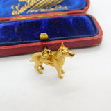 9ct Yellow Gold German Shepard Dog Charm Pendant 1986 Birmingham Vintage