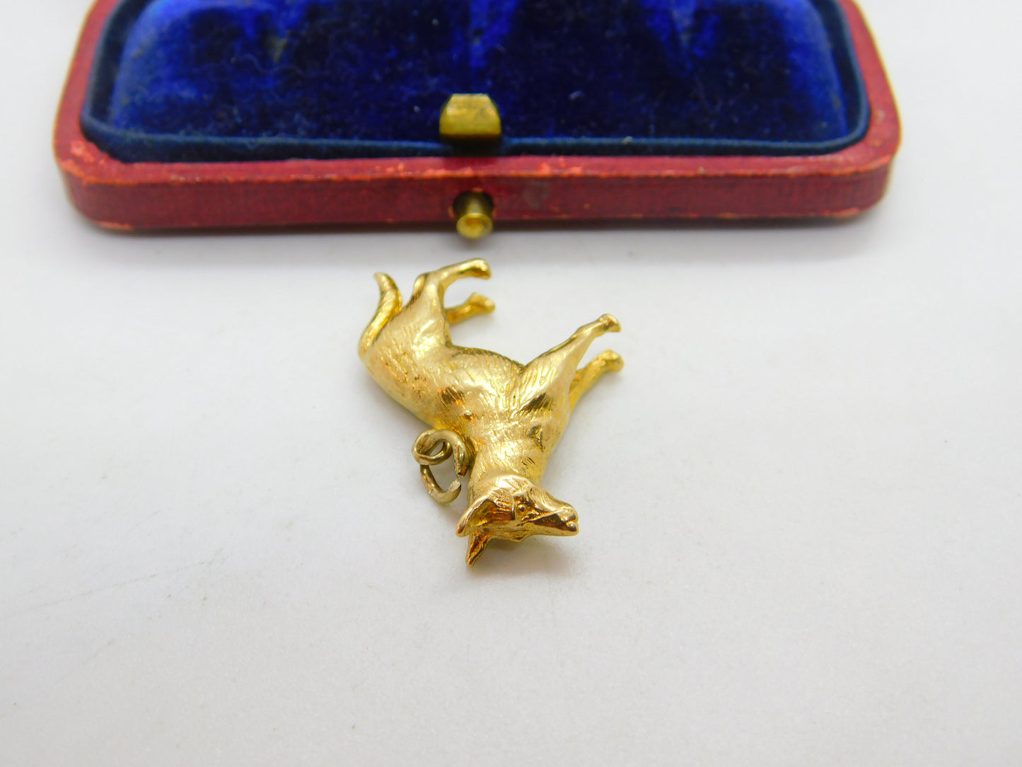 9ct Yellow Gold German Shepard Dog Charm Pendant 1986 Birmingham Vintage