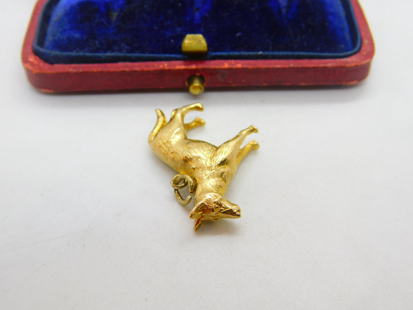 9ct Yellow Gold German Shepard Dog Charm Pendant 1986 Birmingham Vintage