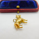 9ct Yellow Gold German Shepard Dog Charm Pendant 1986 Birmingham Vintage