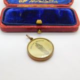 Rolled Gold 'Our Lady of Buckfast' Enamel Charm Pendant Antique c1920 Art Deco