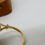 9ct Yellow Gold Cabochon Moss Agate Signet Ring 1971 London Vintage