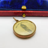 Rolled Gold 'Our Lady of Buckfast' Enamel Charm Pendant Antique c1920 Art Deco