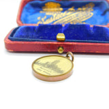 Rolled Gold 'Our Lady of Buckfast' Enamel Charm Pendant Antique c1920 Art Deco