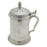 19th Century Swedish Sterling Silver Lidded Stein Tankard Antique 1866