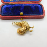 9ct Yellow Gold Proud Cockerel or Chicken Charm Pendant 1975 Birmingham Vintage