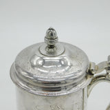 19th Century Swedish Sterling Silver Lidded Stein Tankard Antique 1866