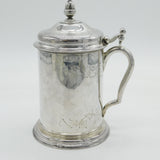 19th Century Swedish Sterling Silver Lidded Stein Tankard Antique 1866