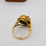 Victorian 9ct Gold Seed Pearl Shamrock Locket or Poison Ring c1880 Antique