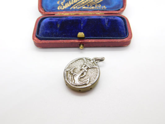 Victorian Maritime Charm Formed of 'A Piece of Lipton's Yacht' Antique c1898