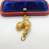 9ct Yellow Gold Proud Cockerel or Chicken Charm Pendant 1975 Birmingham Vintage