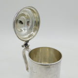 19th Century Swedish Sterling Silver Lidded Stein Tankard Antique 1866