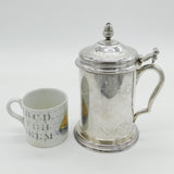 19th Century Swedish Sterling Silver Lidded Stein Tankard Antique 1866