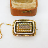 Georgian 15ct Gold Seed Pearl Mourning Brooch 'Rob Westley, Aged 16, 1821'