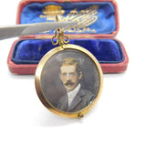 Edwardian 9ct Rose Gold Watercolour Double Locket Antique 1903 Chester