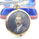 Edwardian 9ct Rose Gold Watercolour Double Locket Antique 1903 Chester