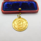 Georg Jensen 9ct Yellow Gold St Christopher Travel Pendant 1961 London Vintage
