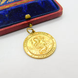 Georg Jensen 9ct Yellow Gold St Christopher Travel Pendant 1961 London Vintage