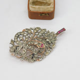 18th Century Indian Mughal Floral Snake Pendant Rock Crystal, Ruby c1780 Antique