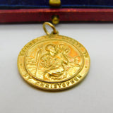 Georg Jensen 9ct Yellow Gold St Christopher Travel Pendant 1961 London Vintage