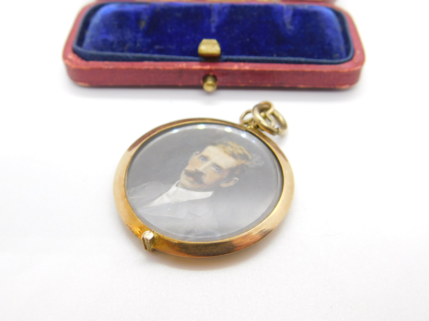 Edwardian 9ct Rose Gold Watercolour Double Locket Antique 1903 Chester