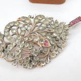 18th Century Indian Mughal Floral Snake Pendant Rock Crystal, Ruby c1780 Antique
