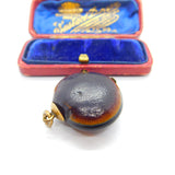 Victorian 9ct Gold & Chestnut or Fruit Nut Set Pendant Antique c1890