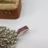 18th Century Indian Mughal Floral Snake Pendant Rock Crystal, Ruby c1780 Antique