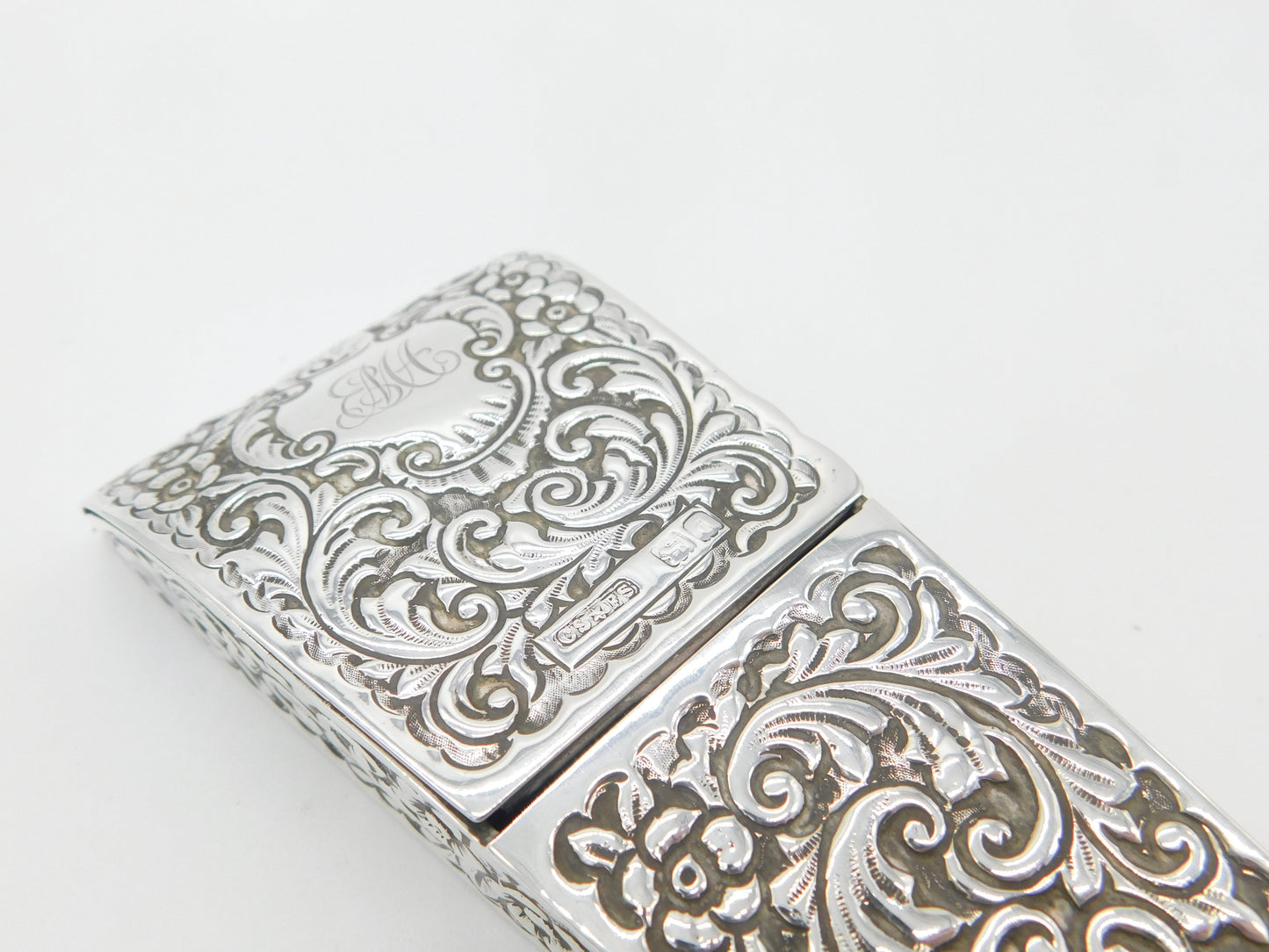 Large Sterling Silver Sewing Case Art Nouveau Antique 1899 Victorian London